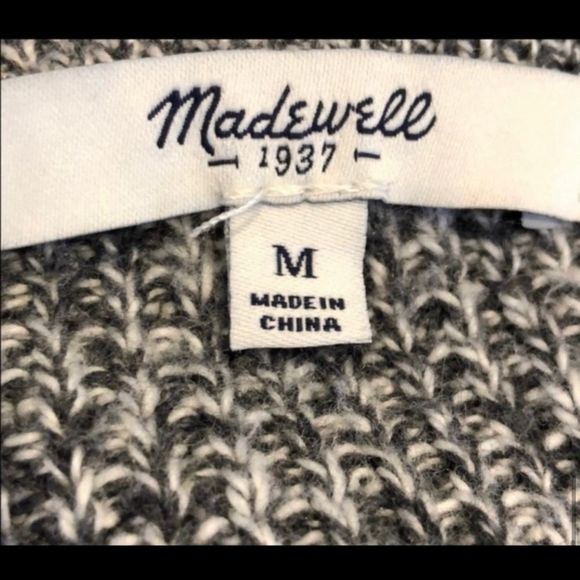 MADEWELL MABLED GRAY OCEANSIDE PULLOVER SWEATER M - Picture 6 of 7